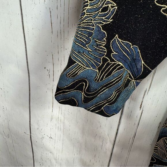 Alex Evenings Womens Metallic Floral Jacket L Elegant Evening Glam Holiday - Picture 8 of 13